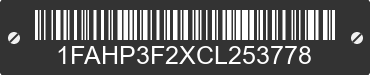 2012 FORD Focus 1FAHP3F2XCL253778 VIN decoded