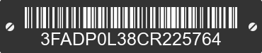 2012 FORD Fusion 3FADP0L38CR225764 VIN decoded