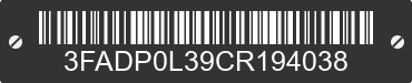 2012 FORD Fusion 3FADP0L39CR194038 VIN decoded