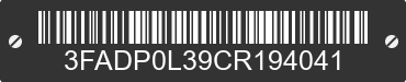 2012 FORD Fusion 3FADP0L39CR194041 VIN decoded