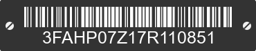 2007 FORD Fusion 3FAHP07Z17R110851 VIN decoded