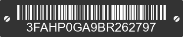 2011 FORD Fusion 3FAHP0GA9BR262797 VIN decoded