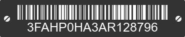 2010 FORD Fusion 3FAHP0HA3AR128796 VIN decoded