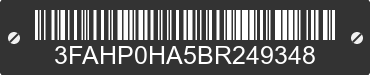 2011 FORD Fusion 3FAHP0HA5BR249348 VIN decoded