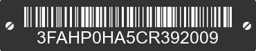 2012 FORD Fusion 3FAHP0HA5CR392009 VIN decoded