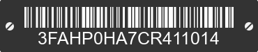 2012 FORD Fusion 3FAHP0HA7CR411014 VIN decoded