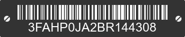 2011 FORD Fusion 3FAHP0JA2BR144308 VIN decoded