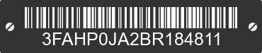 2011 FORD Fusion 3FAHP0JA2BR184811 VIN decoded