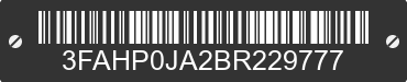 2011 FORD Fusion 3FAHP0JA2BR229777 VIN decoded
