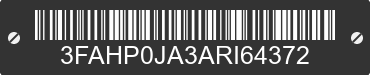 2010 FORD Fusion 3FAHP0JA3ARI64372 VIN decoded
