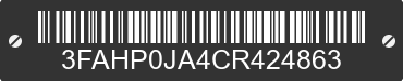 2012 FORD Fusion 3FAHP0JA4CR424863 VIN decoded