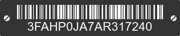 2010 FORD Fusion 3FAHP0JA7AR317240 VIN decoded