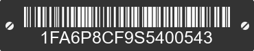 2025 FORD Mustang 1FA6P8CF9S5400543 VIN decoded