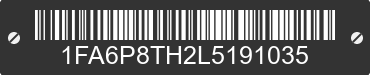 2020 FORD Mustang 1FA6P8TH2L5191035 VIN decoded