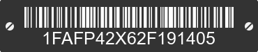 2002 FORD Mustang 1FAFP42X62F191405 VIN decoded