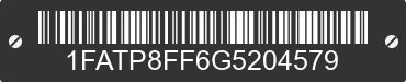 2016 FORD Mustang 1FATP8FF6G5204579 VIN decoded