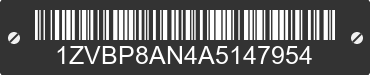 2010 FORD Mustang 1ZVBP8AN4A5147954 VIN decoded