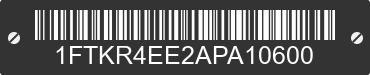 2010 FORD Ranger 1FTKR4EE2APA10600 VIN decoded