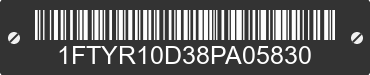2008 FORD Ranger 1FTYR10D38PA05830 VIN decoded