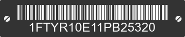 2001 FORD Ranger 1FTYR10E11PB25320 VIN decoded