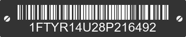 2008 FORD Ranger 1FTYR14U28P216492 VIN decoded