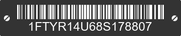 2008 FORD Ranger 1FTYR14U68S178807 VIN decoded