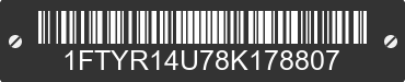 2008 FORD Ranger 1FTYR14U78K178807 VIN decoded