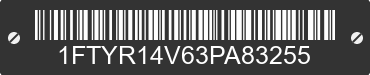 2003 FORD Ranger 1FTYR14V63PA83255 VIN decoded