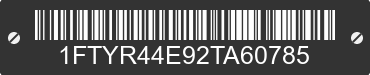 2002 FORD Ranger 1FTYR44E92TA60785 VIN decoded