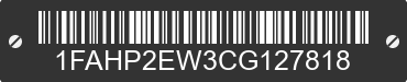 2012 FORD Taurus 1FAHP2EW3CG127818 VIN decoded
