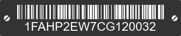 2012 FORD Taurus 1FAHP2EW7CG120032 VIN decoded