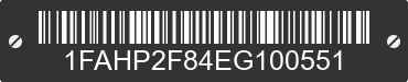2014 FORD Taurus 1FAHP2F84EG100551 VIN decoded