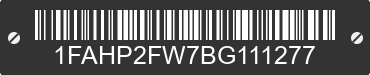 2011 FORD Taurus 1FAHP2FW7BG111277 VIN decoded
