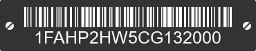 2012 FORD Taurus 1FAHP2HW5CG132000 VIN decoded