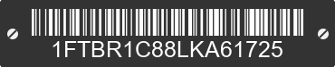 2020 FORD Transit 1FTBR1C88LKA61725 VIN decoded