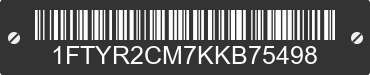 2019 FORD Transit 1FTYR2CM7KKB75498 VIN decoded
