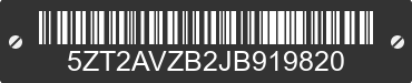 2018 FOREST RIVER Avenger 5ZT2AVZB2JB919820 VIN decoded