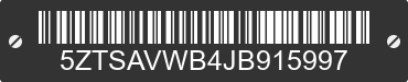 2018 FOREST RIVER Avenger 5ZTSAVWB4JB915997 VIN decoded