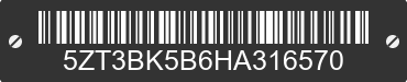 2017 FOREST RIVER Brookstone 5ZT3BK5B6HA316570 VIN decoded