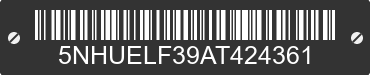 2010 FOREST RIVER Eliminator 5NHUELF39AT424361 VIN decoded