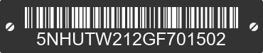 2016 FOREST RIVER Tailwind 5NHUTW212GF701502 VIN decoded
