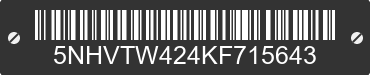 2019 FOREST RIVER Tailwind 5NHVTW424KF715643 VIN decoded
