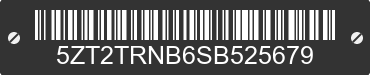 2025 FOREST RIVER Tracer 5ZT2TRNB6SB525679 VIN decoded