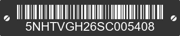 2025 FOREST RIVER Vengeance 5NHTVGH26SC005408 VIN decoded