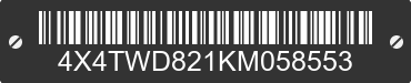 2019 FOREST RIVER Wildwood Towables 4X4TWD821KM058553 VIN decoded