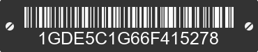 2006 GMC C5 1GDE5C1G66F415278 VIN decoded