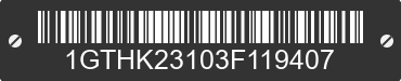 2003 GMC Sierra 1GTHK23103F119407 VIN decoded
