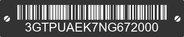 2022 GMC Sierra 3GTPUAEK7NG672000 VIN decoded