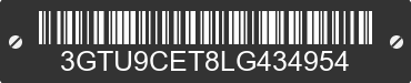 2020 GMC Sierra 3GTU9CET8LG434954 VIN decoded