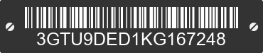 2019 GMC Sierra 3GTU9DED1KG167248 VIN decoded